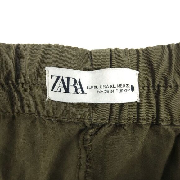 Zara Olive Green Ankle Cropped Pants - Picture 2 of 8
